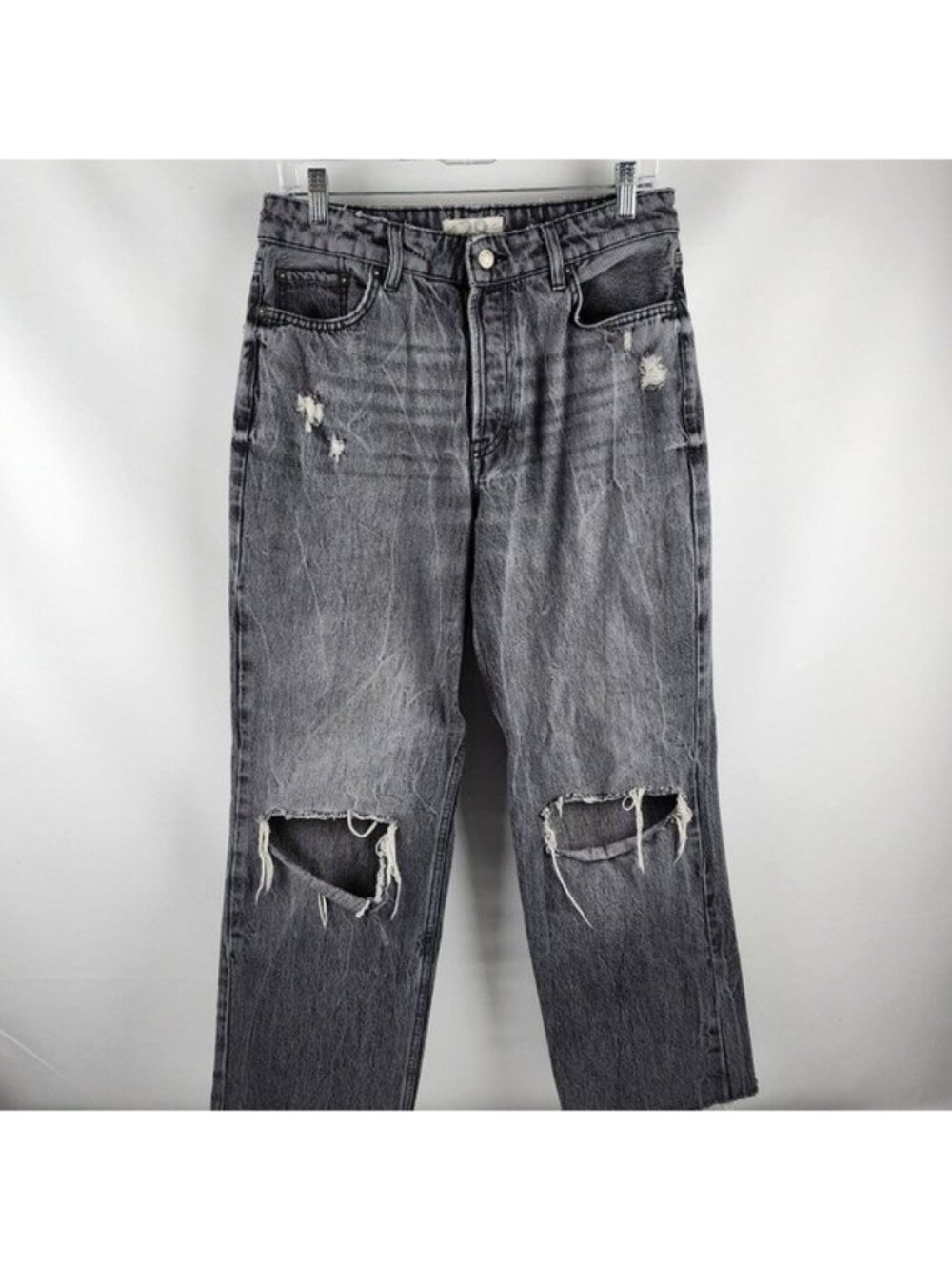 We The Free Jeans Womens 29 Faded Black Wild Flower Ripped Denim (29x29)